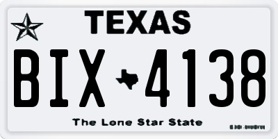 TX license plate BIX4138