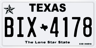 TX license plate BIX4178