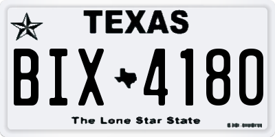 TX license plate BIX4180