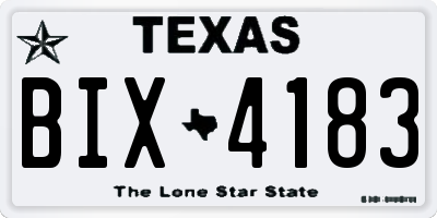 TX license plate BIX4183