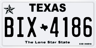 TX license plate BIX4186