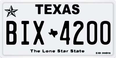 TX license plate BIX4200