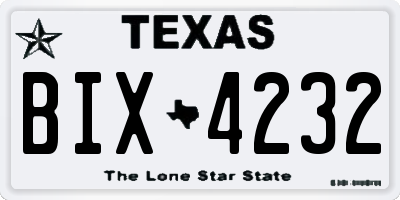 TX license plate BIX4232