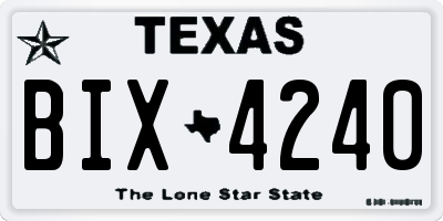 TX license plate BIX4240
