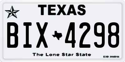 TX license plate BIX4298
