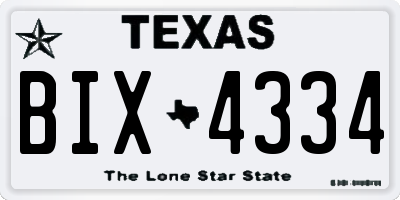 TX license plate BIX4334