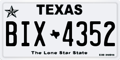 TX license plate BIX4352