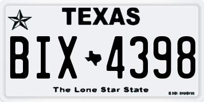 TX license plate BIX4398