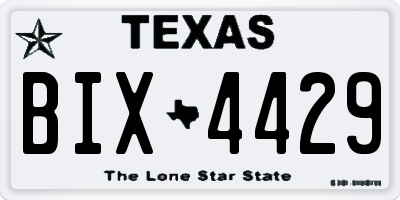 TX license plate BIX4429