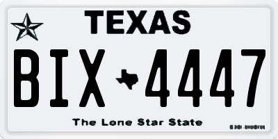 TX license plate BIX4447