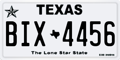 TX license plate BIX4456