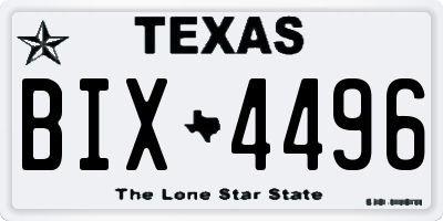 TX license plate BIX4496
