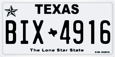 TX license plate BIX4916