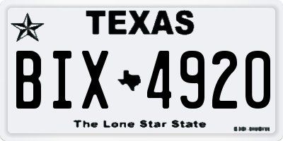 TX license plate BIX4920