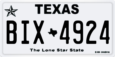 TX license plate BIX4924