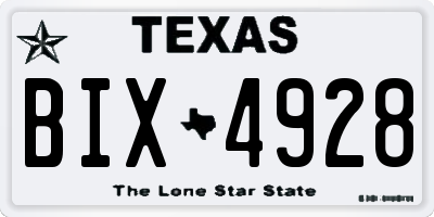 TX license plate BIX4928