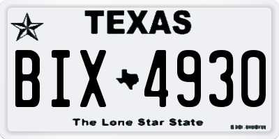 TX license plate BIX4930