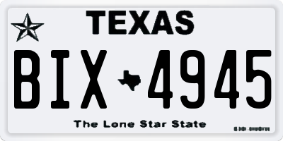 TX license plate BIX4945