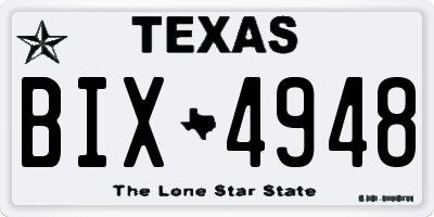 TX license plate BIX4948