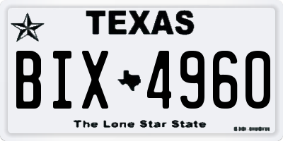 TX license plate BIX4960