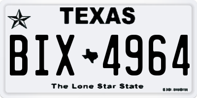 TX license plate BIX4964