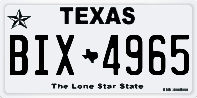TX license plate BIX4965