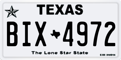 TX license plate BIX4972
