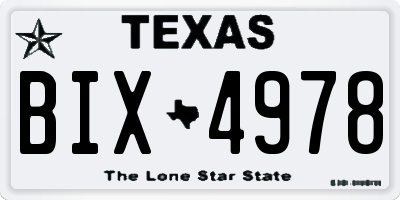 TX license plate BIX4978