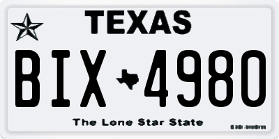 TX license plate BIX4980