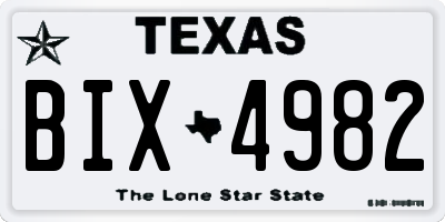 TX license plate BIX4982