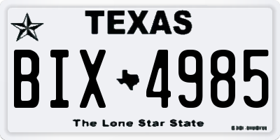 TX license plate BIX4985
