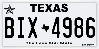 TX license plate BIX4986