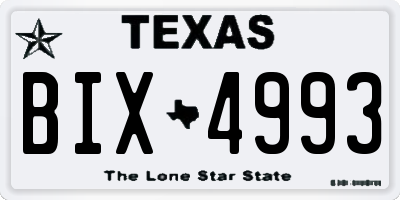 TX license plate BIX4993