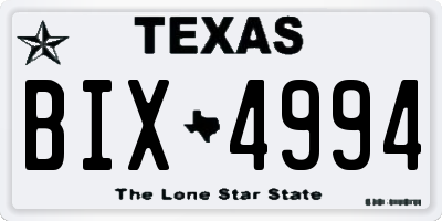 TX license plate BIX4994