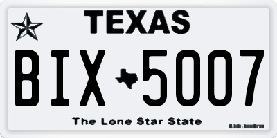 TX license plate BIX5007