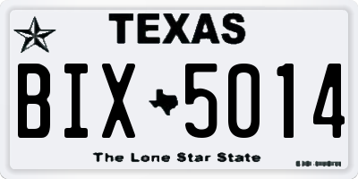 TX license plate BIX5014