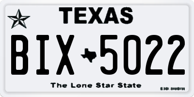 TX license plate BIX5022