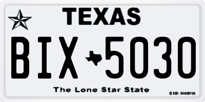 TX license plate BIX5030
