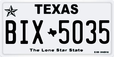 TX license plate BIX5035
