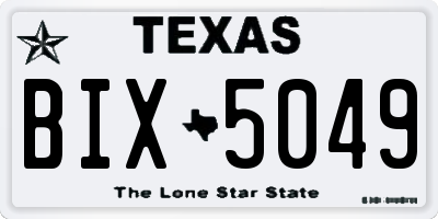 TX license plate BIX5049