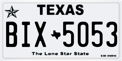 TX license plate BIX5053