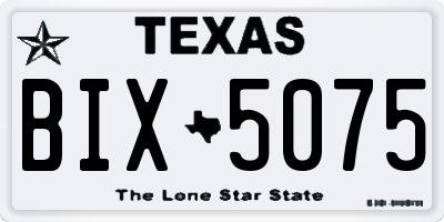 TX license plate BIX5075