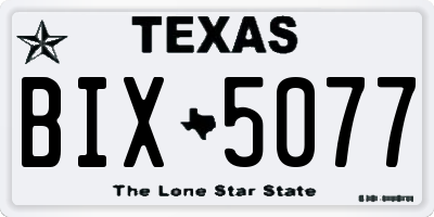 TX license plate BIX5077