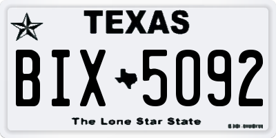 TX license plate BIX5092