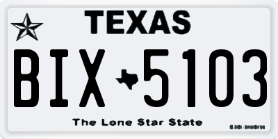 TX license plate BIX5103