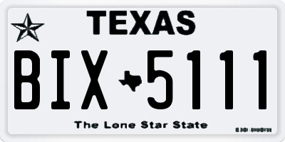 TX license plate BIX5111