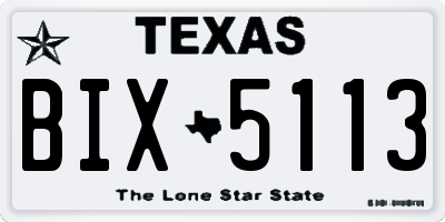 TX license plate BIX5113