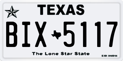 TX license plate BIX5117