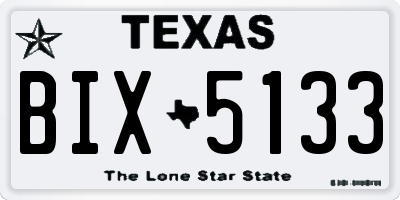 TX license plate BIX5133