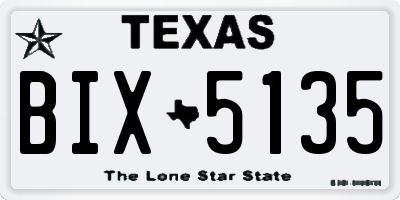 TX license plate BIX5135